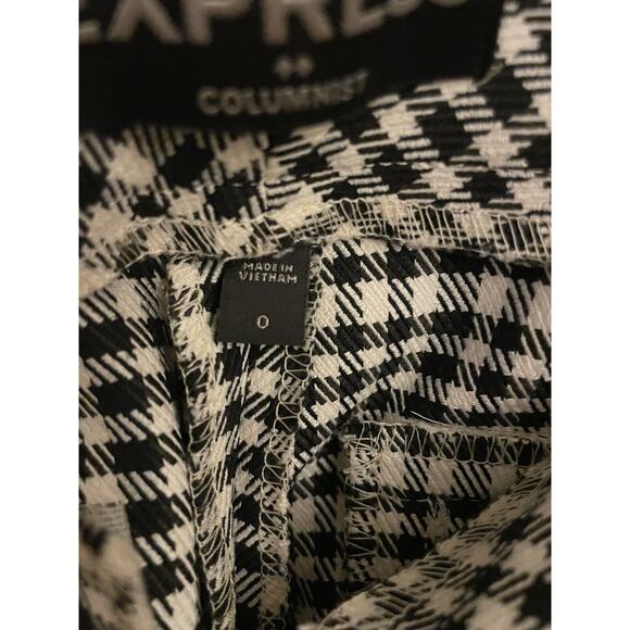 Express Pants Women's 0 Mid Rise Columnist Stretch Gingham Straight Leg Trousers - Picture 4 of 7